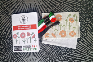 Vannløselige broderimaler: Mend The World - Mend For Palestine - Palestinian poppy small