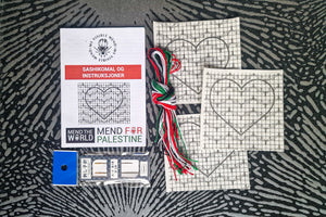 Vannløselige broderimaler: Mend The World - Mend For Palestine Olivenblader hjerter