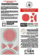 Load image into Gallery viewer, PDF Embroidery Patterns: Mend The World - Mend For Palestine 3 DOWNLOAD
